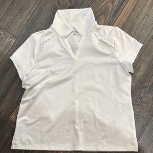 Chicos NWOT White Polo Shirt size 1 (xl)